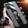 iCaseCover for Redmi Note 10 5G/Xiaomi POCO M3 Pro Hard Case Hybrid Shockproof Fabric Splicing Color Car Magnetic Ring Back Cover. 