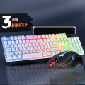 3-in-1 Gaming Combo –  RGB Wired Keyboard (Splash-Proof, Soft Keys), RGB Mouse  & Free Mouse Pad | Complete Gaming Setup for  PC Computer Game  & Laptop – Special Discount Offer - 112 Keys - By Panorama. 