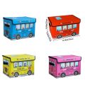 Cartoon Color Toy Car Box Children Cute Folding Storage Box with Cover Non-woven Fabric Opp Bag Rectangle Office Organizer 1 Pc. 
