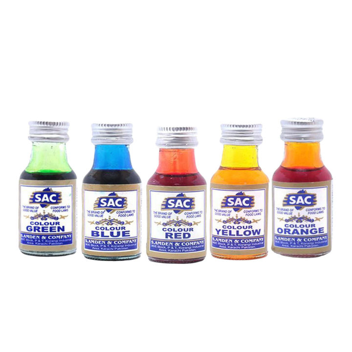 SAC Food colors Pack of 5 25ml