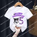 Sanrio Kuromi T-shirt Birthday Number 1-12 Kawaii T Shirt Anime Manga Cartoons Children Casual Clothes T Shirts Kid Girl Boy Top. 