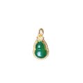 [ New ] Exquisite Inlaid Green Jade Zircon Small Pendant Gourd Water Drop Pendant mini Pendant Fashionable All Match Jewelry. 