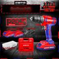 Emtop Original Cordless Drill With 2 Pcs Batteries Back 1.5Ah - 20V - 1Pc Fast Charger - 47 Pcs Accessories With Case. 