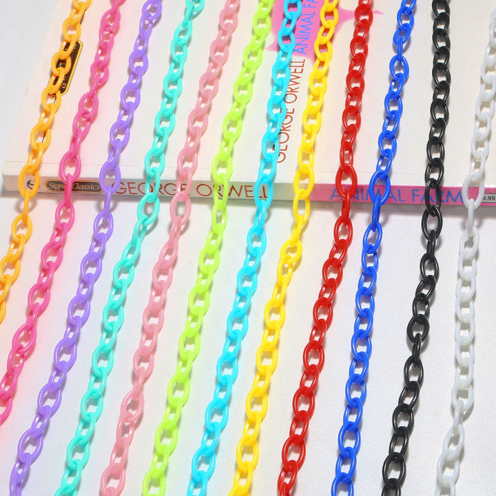 Block Color Chain 4Pcs Candy Colors Acrylic Fashion Link Chain Sunglasses Chain For DIY ...