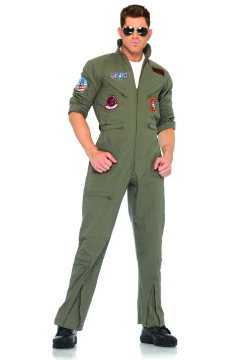 Party City Maverick Flight Suit Costume for Men - Top Gun Costume Include Jumpsuit & Badges - Costumes for Halloween