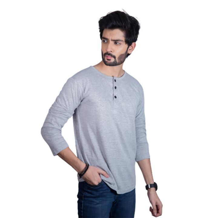 Henley Plain Full long Sleeves t shirt for Men Daraz.pk