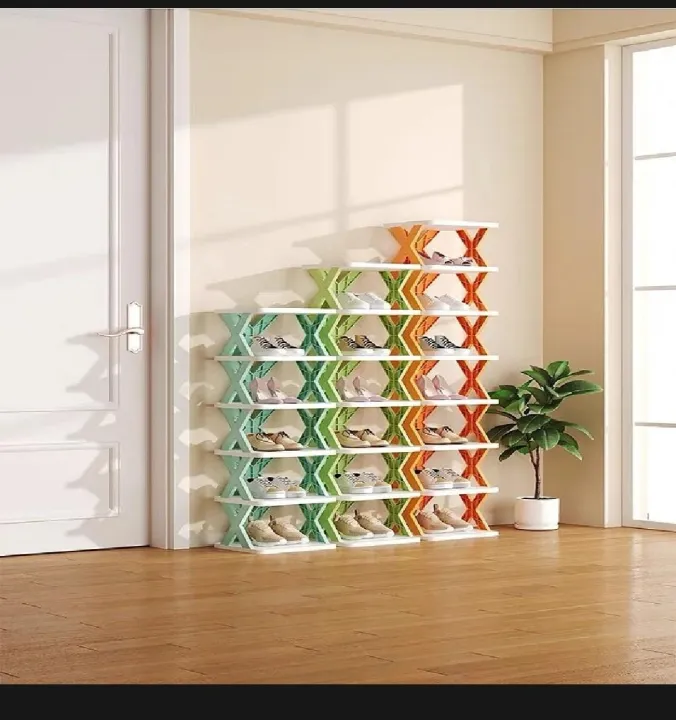 ASM%20tackable%20Shoe%20Rack%20Multi-Layer%20Shoe%20Stand%20Support%20Home%20Door%20Entrance%20Shoes%20Rack%20Space%20Saving%20Cabinet%20Shoe%20Storage%20Organizer,%205%20Layer%20Multifunctional%20Shoe%20Rack,%20Space%20Saving%20Shoe%20Organizer,%20Stackable%20Shoe%20Rack%20-Multicolor%20-%20Image%202