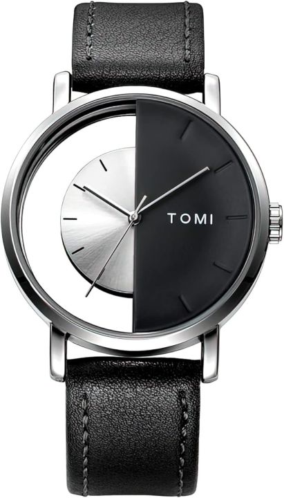 Hald slim black leather watch hotsell