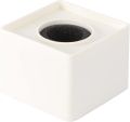 Microphone Square Logo Station Handheld Cube Shaped Interview Microphone Station Flag Microphone Parts for Interview Microphone Portable ABS Injection Molding (White). 