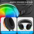 Lenovo G30 LED Gaming Headphones USB&3.5MM Wired Headsets With Microphone 7.1 Surround Sound Retractable Active Noise Cancelling Headphone Over Ear Earphone. 