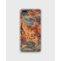 Huawei  y7 2018 Cover in Hybrid Soft Case cover Tpu  Orange Paint Style - 1cover2276. 