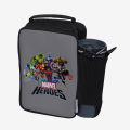 Marvel Heroes- Lunch Bag with option to carry water bottle. Digitally printed on Fabric by Traverse. 