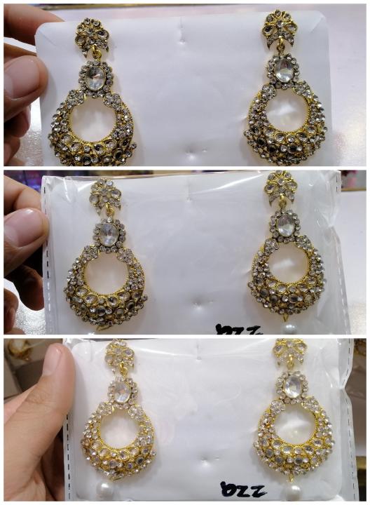 Indian kundan earrings gold palated 1carat