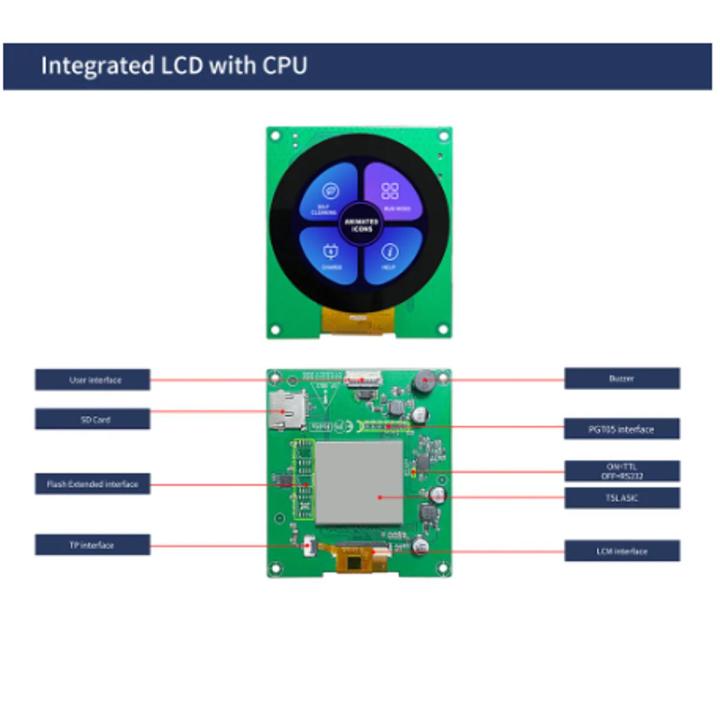 DWIN 2.1" Circular Color TFT LCD Display Module 480*480 TTL/RS232 Round IPS Touchscreen Panel for Arduino /ESP32/Raspberry Pi