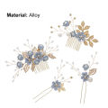 Hair Combs Elegant Hair Side Comb Clips Flower Rhinestone Faux Pearl Hair Clips. 