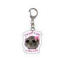 Kawaii I'm Just a Girl Sad Hamster Key Chain Acrylic Animal Kawaii Animal Hamster Keychain Jewelry Cute Sad Hamster Keyring Bag Pendant. 