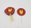 IRON MAN THEME CUPCAKE TOPPERS PACK OF 10 CUPCAKE TOPPERS. 
