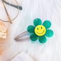 Colorful Sunflower Hairpin for Baby Girls Smile Face Acrylic Hair Clips Cute Barrettes Children Kawaii Baby Hair Accessories. 