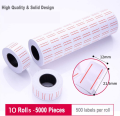 Price Tag Rolls - 5000 Pieces Sticker Labels - Pack of 10 Price Label. 