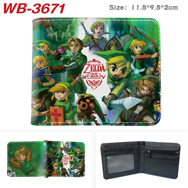 Game Zelda Leather Wallet Short Bifold Casual Young Men Women Coin bag Photo Card Holder Printing Cartoon Purse Cosplay Gifts