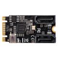 M2 PCIE NVMe SATA6G 2 Port SATA III 6Gb/S M.2 22X42 M Key and B Key Controller Adapter Card JMB582. 