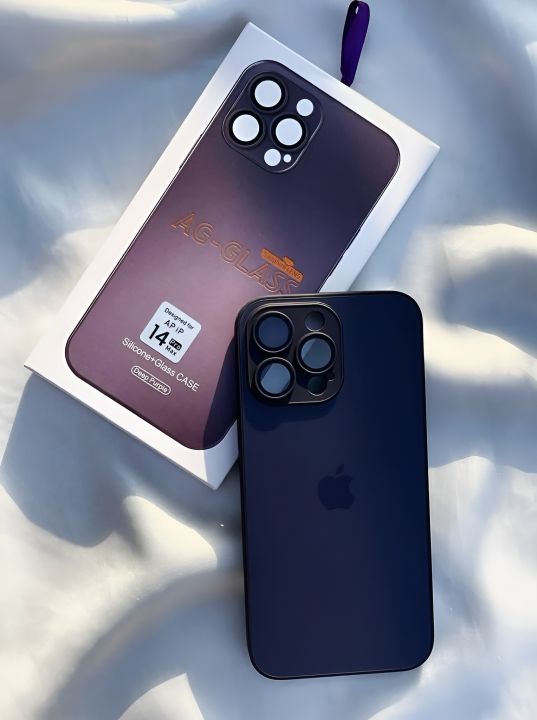 IPhone%2013%20Pro%20Matte%20Glass%20Cover%20%7C%20Deep%20Purple%20AG%20Frosted%20Glass%20Border%20Case%20With%20Camera%20Protection%20with%20Soft%20Silicone%20Border%20for%20Apple%20iPhone%2013%20Pro%20-%20Image%204