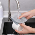 1/5Pcs Non-Scratch Steel Wire Dishcloth Daily Cleaning Cloth Non Stick Oil Wiping Cloth Kitchen Stove Dishwashing Pot Washing Dishes. 