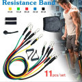 Power Resistance Band Set - 11 PCS Fitness Bands for Exercise, Pull Ups, and Workouts - Ideal for Men and Women - Includes Resistant Bands for Exercise Cricket, Bowler Training, and Tummy Workouts. 