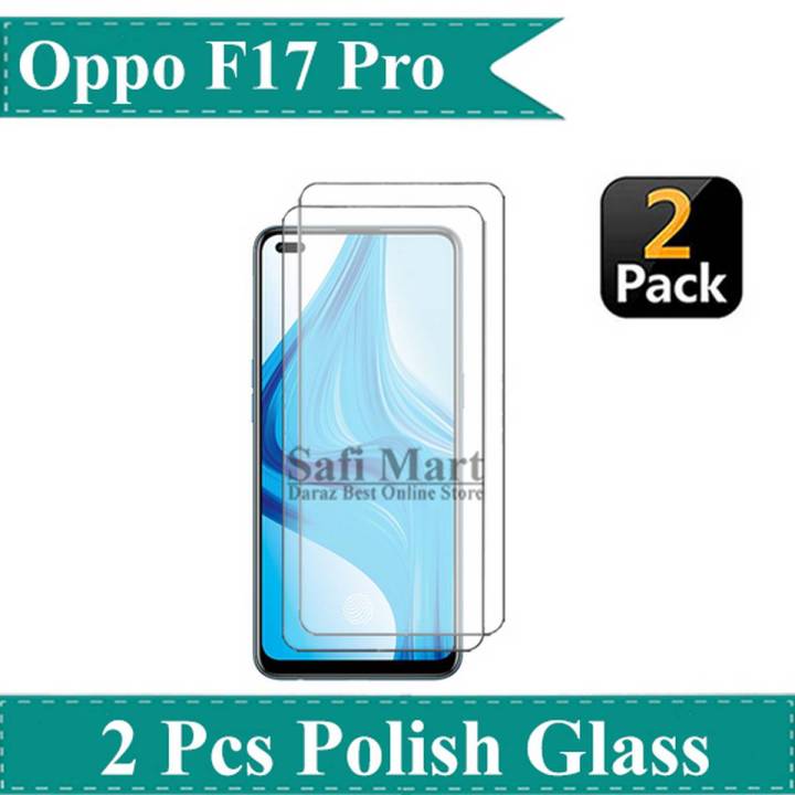 2 Pcs Oppo_F17 Pro 2020 Tempered Glass Protector Screen Guard - Transparent