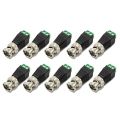 10Pcs Male Metal BNC Connector with DC Connector Plug Screw Terminal. 