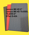 case Lenovo M8 HD 8"  Cover for Lenovo M8 HD Tb-8505, Tb-8705 8" DTab D-42A Cover. 