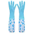 Reusable Rubber Latex Hand Gloves Extra Long Washing Gloves Cleaning Gloves Waterproof Rubber Gloves 2 Pieces ... 