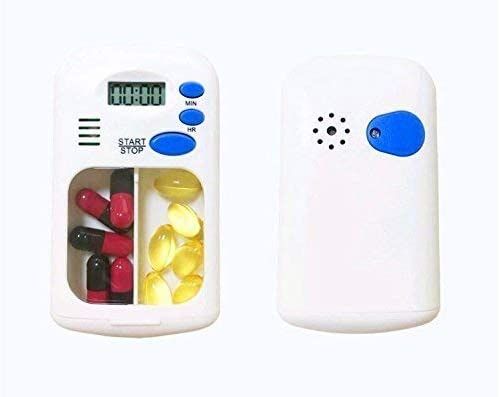 Digital Pill Organizer Medicine Timer Box Mini Pill Box Medicine Case Tablets Storage Box with Medicine Reminder Alarm Dose Tracker Electronic Pill Reminder Automatic Pill Dispenser with LCD Display Sound Prescriptions Medication