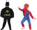Pack of 2 Costumes Spiderman & Batman for Kids 2 Year to 10 Years. 