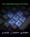 Black Shark RGB Mechanical Gaming Keyboard LED Backlit Wired Keyboard with Blue Switches, Fully Programmable, Anti-Ghosting 104 Keys for Desktop PC, Sixgill K2. 