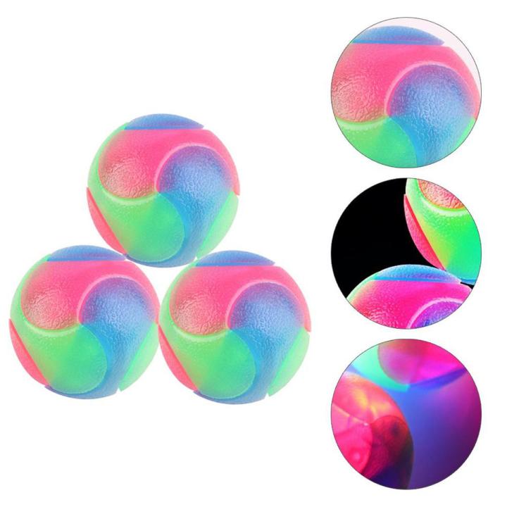 Bite Resistant Glowing Elastic Ball Durable Flashing Molar Interactive Ball Pet Rubber Chew Toy For Cats Dogs To Away From Bored