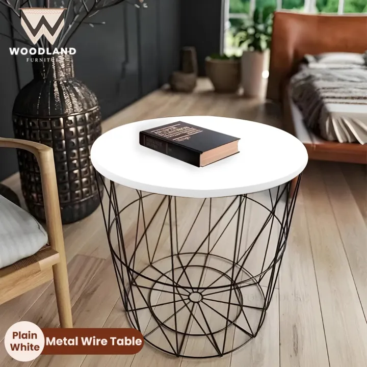 METALLO%20METAL%20WIRE%20REMOVABLE%20WOOD%20TOP%20FOLDABLE%20ROUND%20COFFEE%20SIDE%20TABLE%20STORAGE%20BASKET%20ONE%20PICE%20-%20Image%203