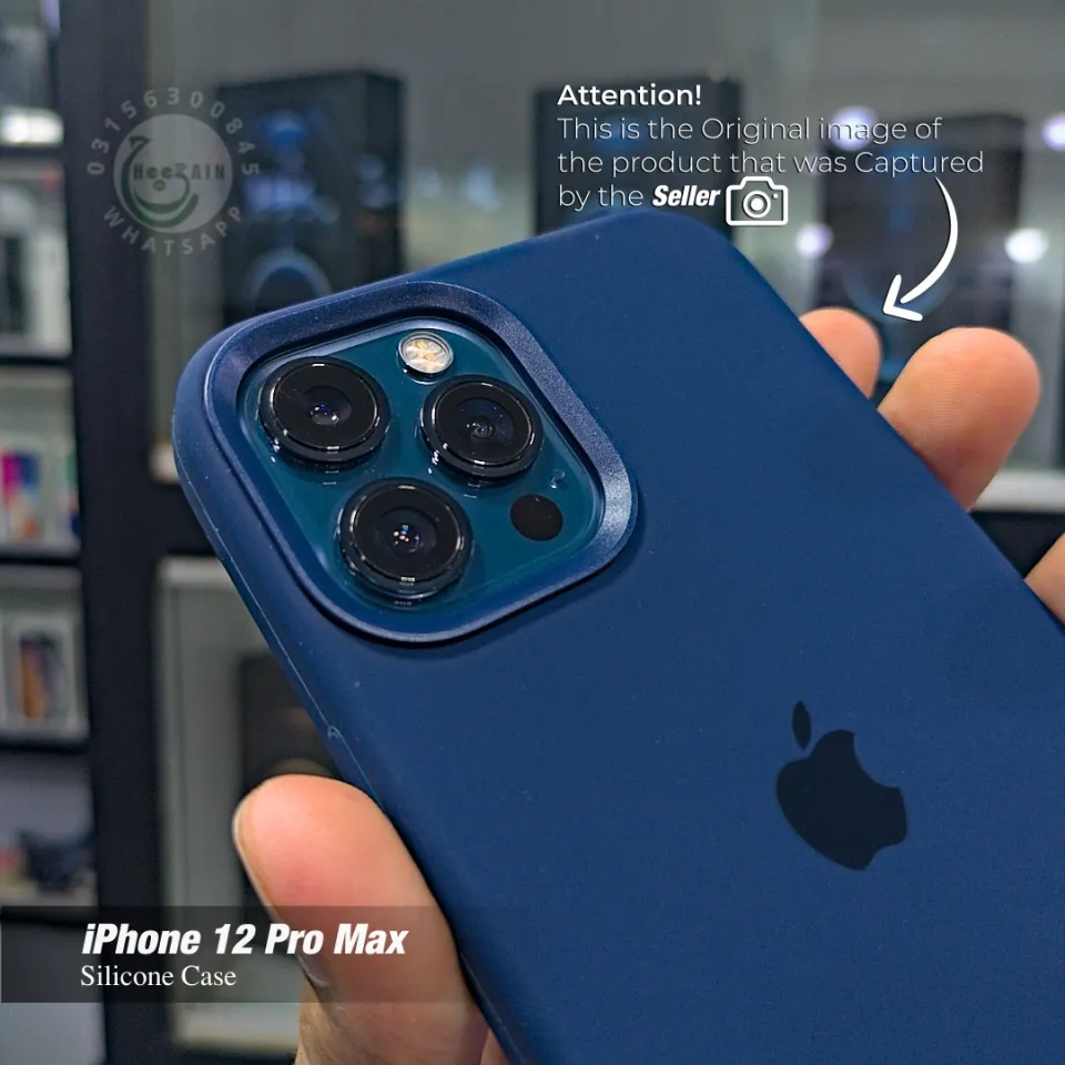 Iphone 12 Pro Pacific Blue With Blue Silicone Case AG Glass