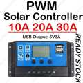 LCD Display PWM Solar Panel Controller Battery Charger Charge Solar Controller Regulator 50A  30A 20A 10A 12V. 