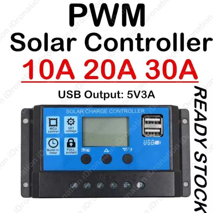 LCD Display PWM Solar Panel Controller Battery Charger Charge Solar Controller Regulator 50A  30A 20A 10A 12V