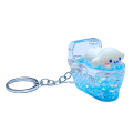 Water-Filled Keychain with  Cute Toy Fun Floating Liquid Key Ring for Kids & Gifts---1pcs. 