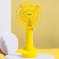 Handheld Small Desk Fan 3 Speed 1200mAh Cooling Fan USB Rechargeable Air Cooler Detachable Base for Home Office Travel Dormitory. 