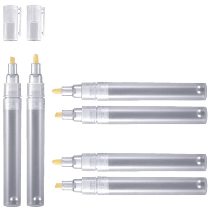 XHHDQES 6 Empty Fillable Blank Paint Pen Markers Refillable Paint Pen Fine Tip Graffiti Markers Acrylic Markers for Oil Painting