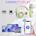 Mini Bluetooth Speaker with Wireless Microphone - Karaoke, TF Card, FM Play, Hi-Fi Bass, and Free Talk - Perfect Children's Birthday Gift. 