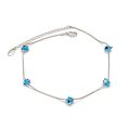 Lucky Eye Blue Turkish Evil Eye Bead Anklet Gold Silver Color Foot Chain Ankle Bracelet Adjustable for Women Girls Jewelry BE25. 