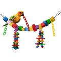 UK Bird Toys Pure Natural Colorful Wood Parrot Toys, Soft hanging & Rainbow Bridge for macao grey raw budgie  love birds fishers  Chew Hanging Ladder Stand Budgie Cockatiel Cage Bird. 