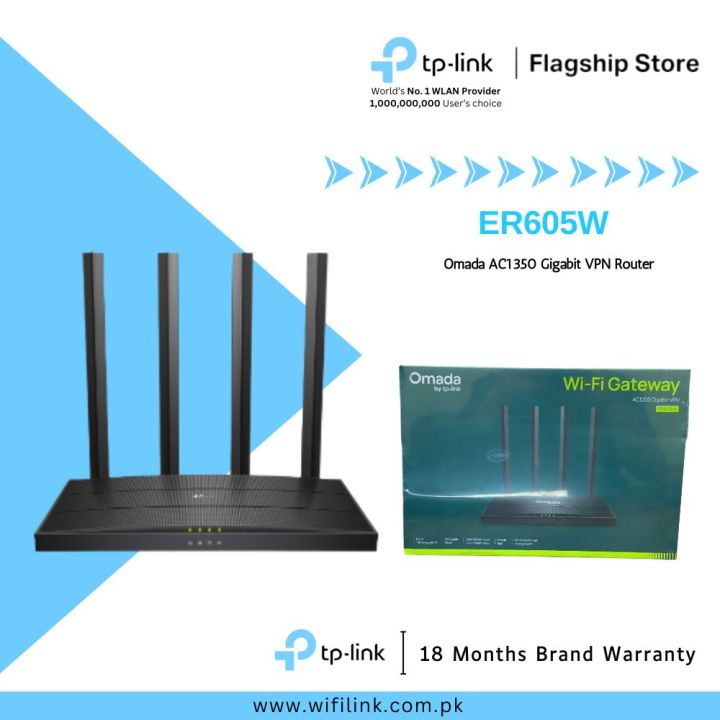 TP-Link Wi-Fi VPN Router ER605 / ER605W Omada Gigabit VPN Router - 18 Months Brand Warranty