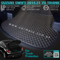 SUZUKI SWIFT 7D FLAT LUXURY DIAMOND TRUNK SERIES CAR MAT PREMIUM QUALITY LOGO MAT GENIUN FITTING CARPET MATS PVC MATS BLACK ANTI SLIP MAT JAPANI MAT RUBBER MAT TRANSPARANT TRUNK MAT DIGGI MAT EMBRIODRY MAT LUXURY MAT 5D MAT LEATHER  3D MAT. 