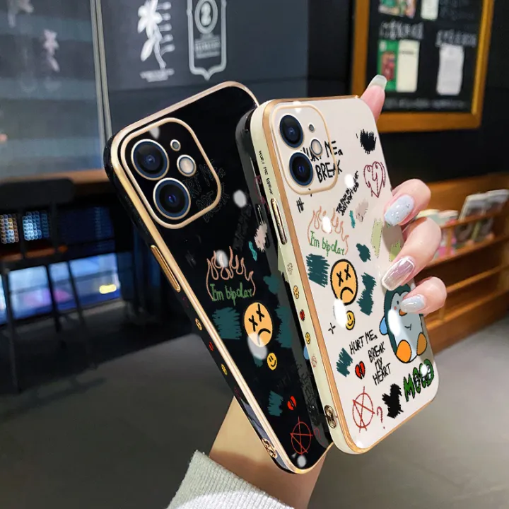 YIWESAN%20For%20iPhone%207%20Case%20Plating%20Side%20Edge%20Square%20New%20Design%20Cartoon%20Penguin%20Phone%20Cases%20Pattern%20Silicone%20Casing%20Full%20Back%20Cover%20Camera%20Protect%20Shockproof%20Softcase%20-%20Image%203