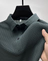 High-end ice silk elastic Polo shirt New summer T-shirt trend Breathable men's clothing Business short sleeve luxury top Nightmaree. 